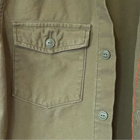 TNA| Aritzia| Dark Olive Green Collared Button Down Jacket/Shirt Sz M - Picture 2 of 6